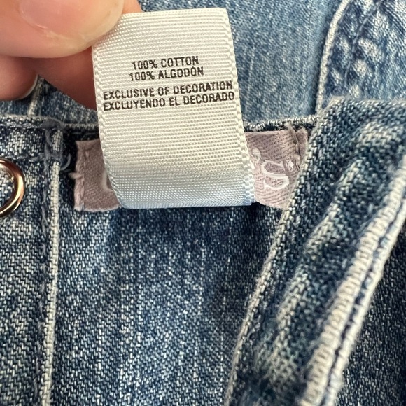 Carter's Vintage Denim Dress Overalls with Tropical Embroidery & Accents 12M - Picture 6 of 6